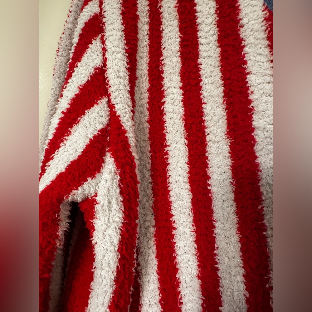 POL Red and White Striped Rose Cardigan - Picture 13 of 15